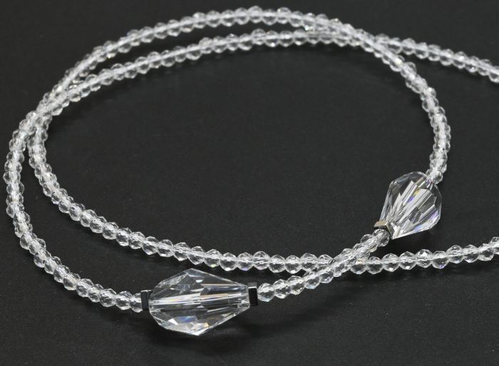 Women's choker made of zircon ball 2mm color crystal, 39cm