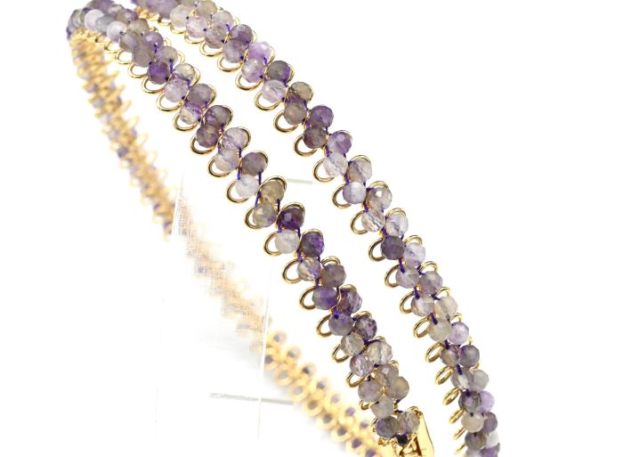 Amethyst choker ball 3mm, 43cm