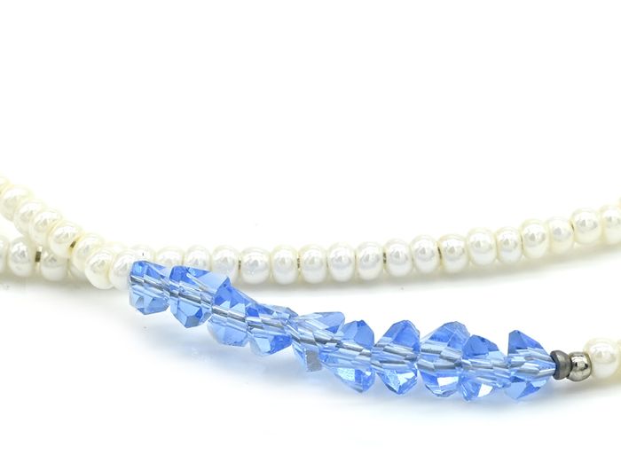 Majorcan choker with zircon rondel 2*1mm color white, 39cm