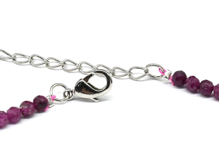 Choker made of ruby ball 4mm, 39.5cm