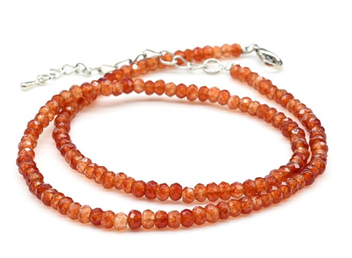 Calcite rondel choker 4*3mm, reddish, 40.5cm