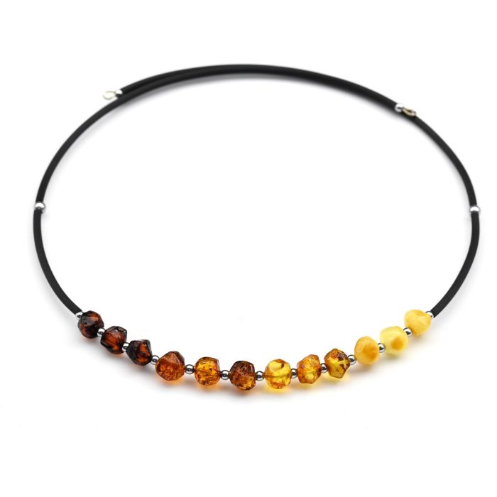 Choker with amber "kusanka" 6-7mm color assorted, 44cm