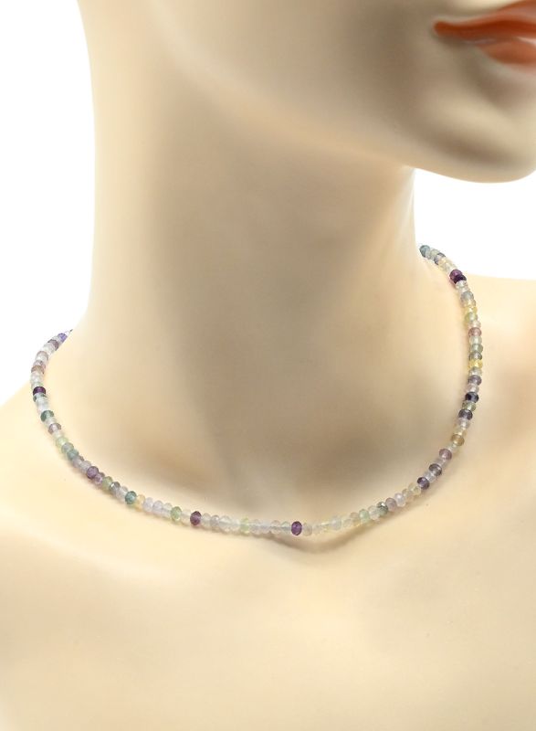 Rondel fluorite choker 4*3mm, 39.5cm