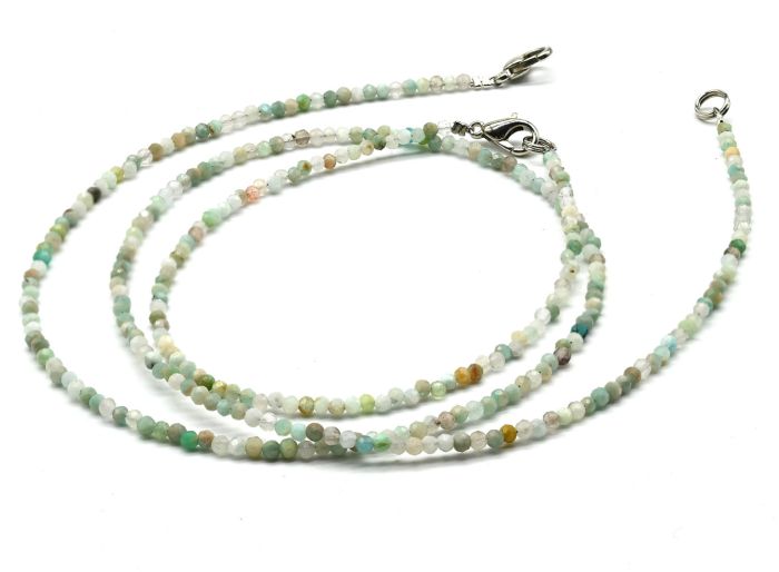 Choker and amazonite bracelet ball 2mm, 45cm; 17cm