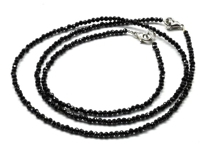 Choker and bracelet made of cubic zirconia ball 2mm color black, 45cm; 17cm