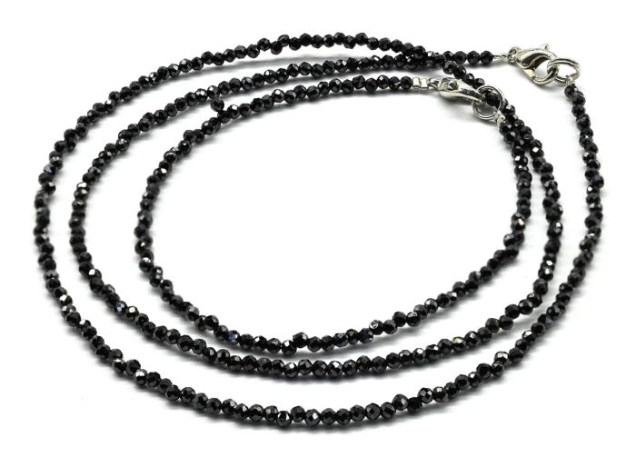 Choker and bracelet made of cubic zirconia ball 2mm graphite color, 45cm; 17cm