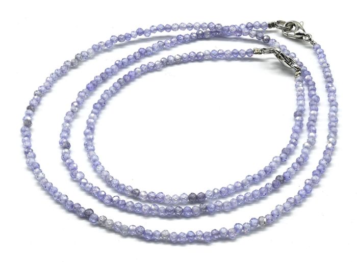 Choker and bracelet made of cubic zirconia ball 2mm color lilac, 45cm; 17cm