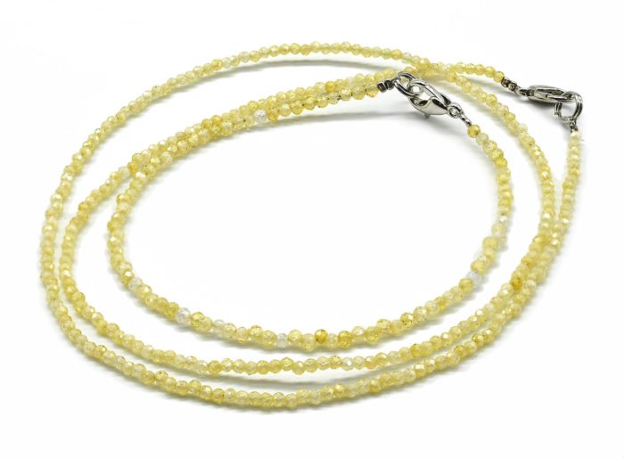 Choker and bracelet made of cubic zirconia ball 2mm, color yellow, 45cm; 17cm