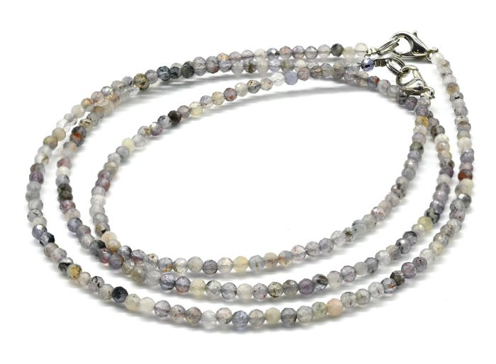 Choker and bracelet made of Iolite (cordierite) ball 2.5mm, 45cm; 17cm