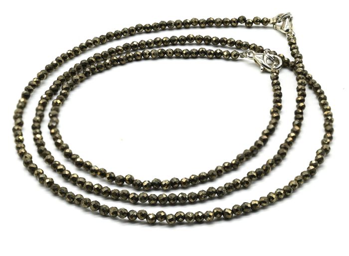 Choker and bracelet made of pyrite ball 2mm, 45cm; 17cm