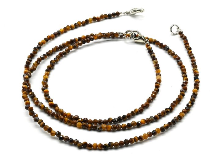 Choker and tiger eye bracelet ball 2mm, 45cm; 17cm