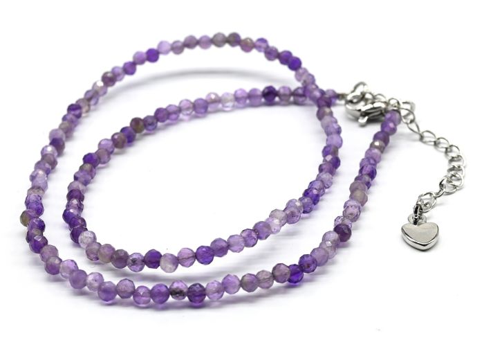 Amethyst choker ball 3mm, 37cm