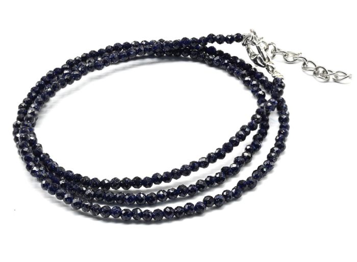 Aventurine choker blue ball 2mm, 44cm