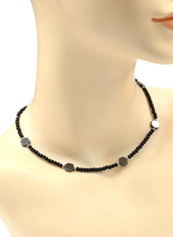 Choker made of beads "Diamond" ball 3mm colored, 39cm