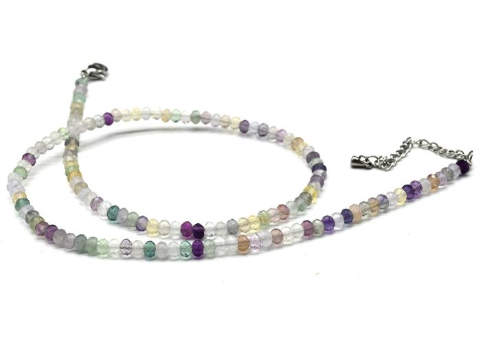 Rondel fluorite choker 4*3mm, 39.5cm