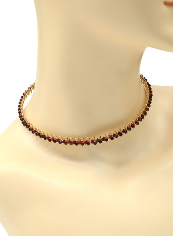 Garnet choker ball 3mm, 43cm