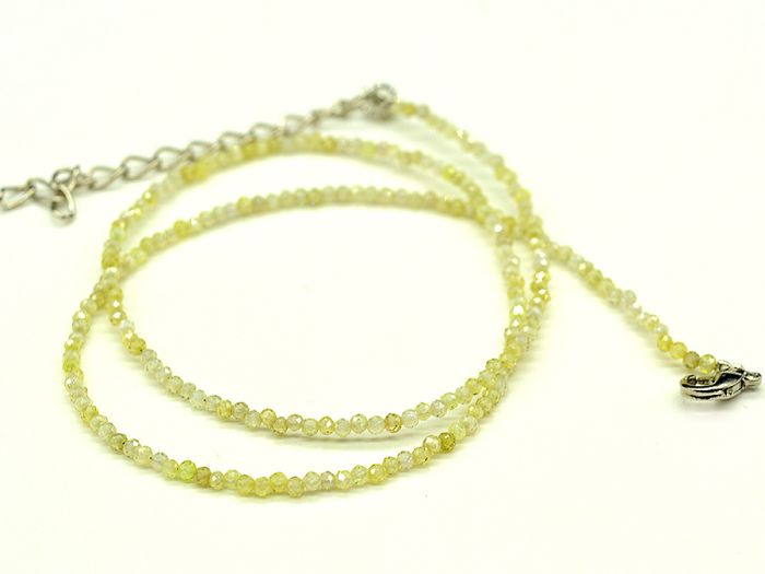 Choker made of faceted small beads 2mm, pistachio cubic zirconia, 39cm