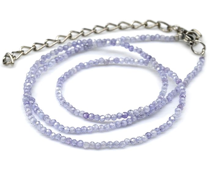 Choker made of faceted small beads 2mm, cubic zirconia, 39cm