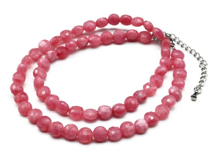 Calcite choker circle 6mm, rose color, 39cm