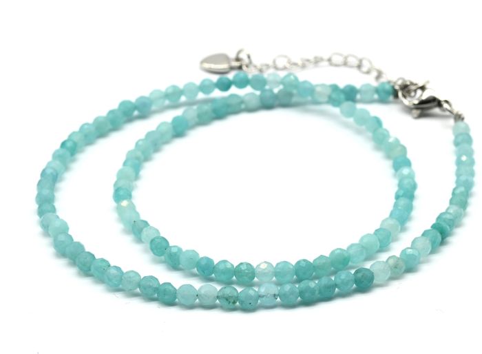 Calcite choker ball 3mm blue color, 38cm