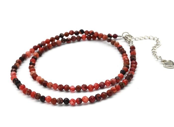 Calcite choker ball 3mm red, 38cm