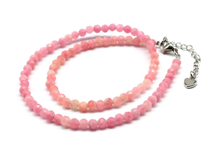 Calcite choker ball 4mm rose color, 38cm