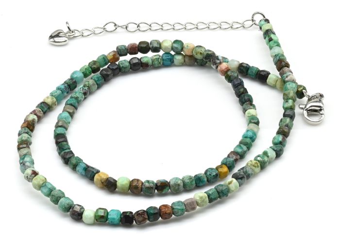 Chrysocolla choker cube 3mm, 40cm