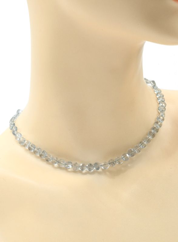 Quartz choker circle 6mm, blue color, 39cm