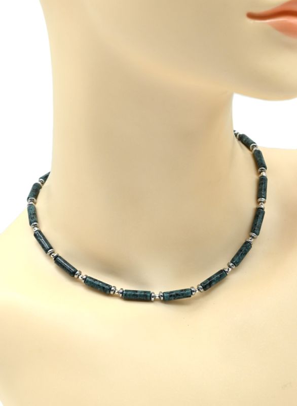 Quartz tinted choker cylinder 4*13mm color green, 38cm