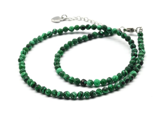 Choker made of artificial malachite ball 4mm, 38cm