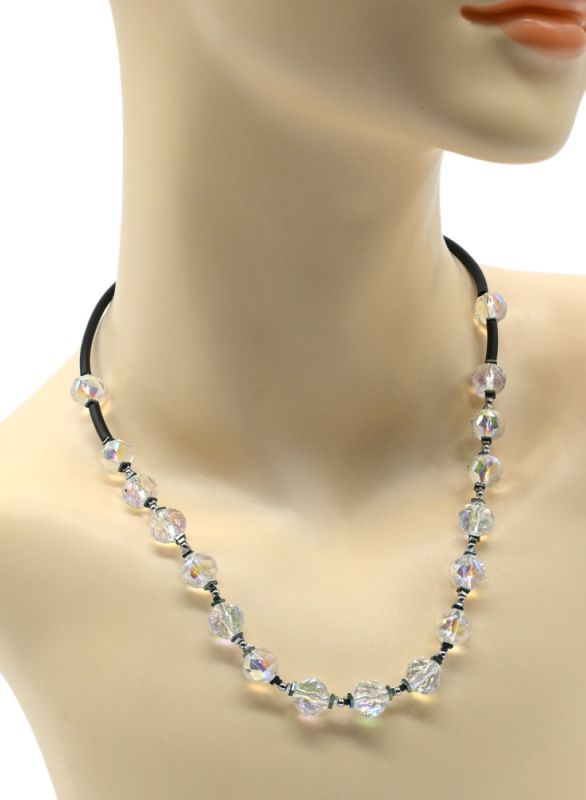 Majorcan choker ball 5mm, mother of pearl insert 14*14mm, 40cm