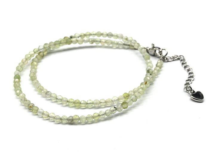 Choker made of prehnite ball 3mm, 37cm