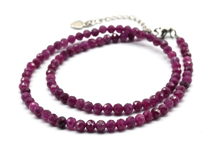 Choker made of ruby ball 4mm, 38cm