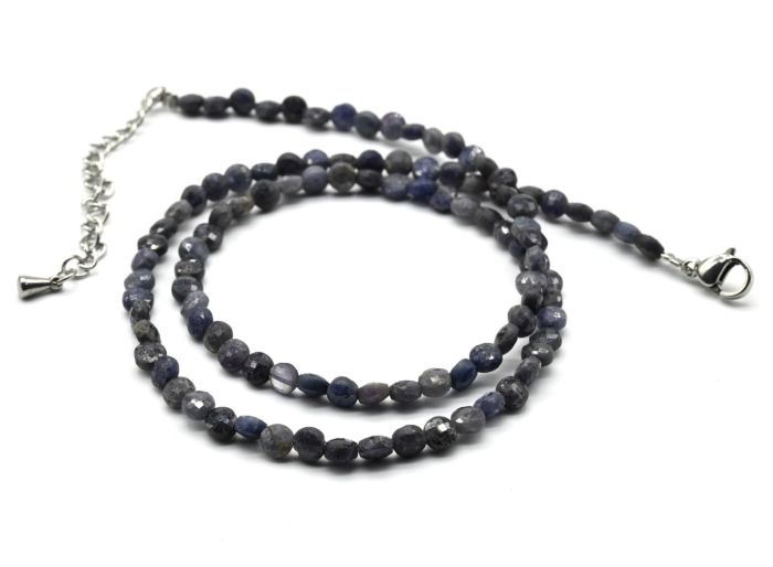 Choker made of sapphire circle 4mm, 40cm