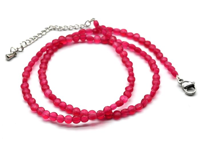 Choker made of red spinel circle 4mm, 40cm