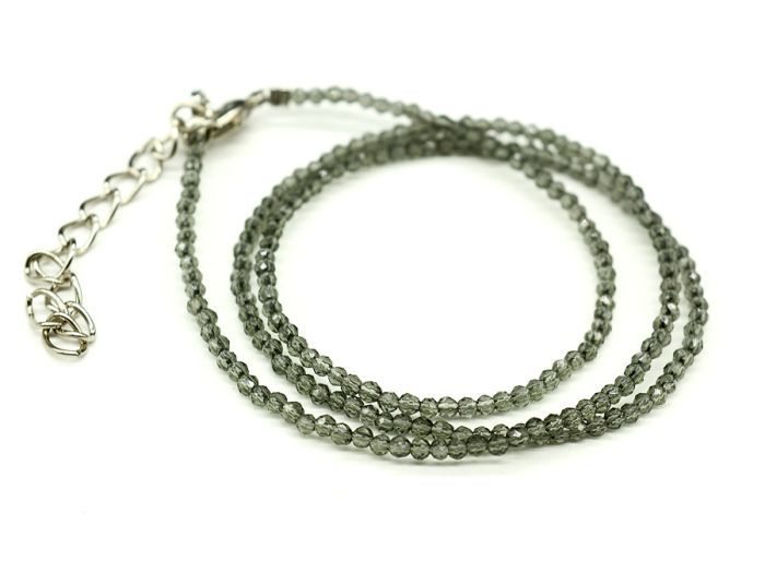 Choker made of spinel ball 2mm smoky topaz, 40cm