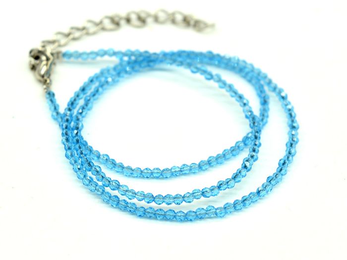 Choker made of spinel ball 2mm blue color, 39cm