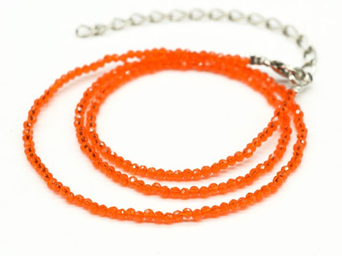 Choker made of spinel ball 2mm orange color, 38cm