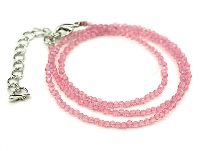 Choker made of spinel ball 2mm pink, 40cm