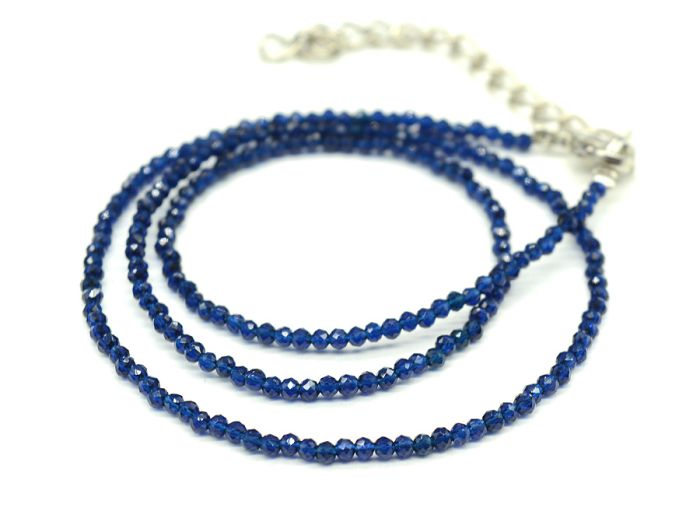 Choker made of spinel ball 2mm blue, 39cm