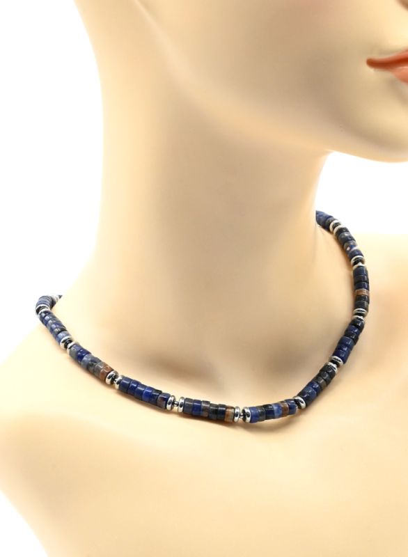 Choker made of sodalite discs 6mm, 43cm