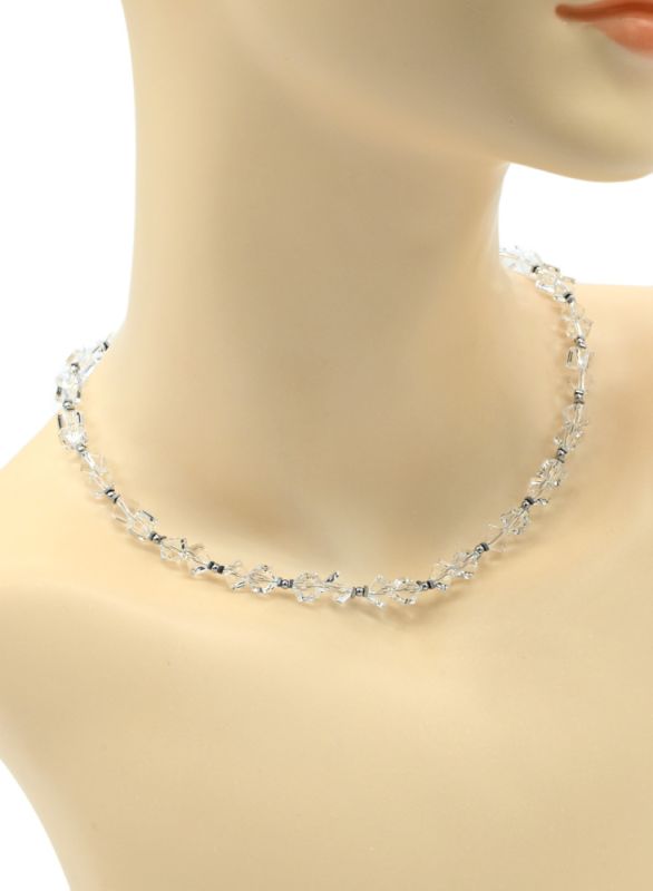 Zircon choker cube 6mm color crystal, 40cm