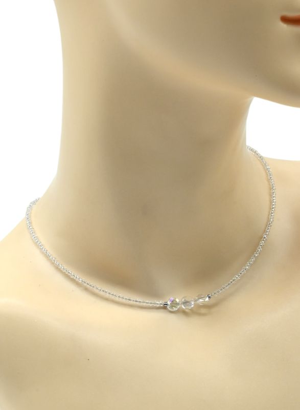 Zircon choker rondel 2mm color crystal, 40cm