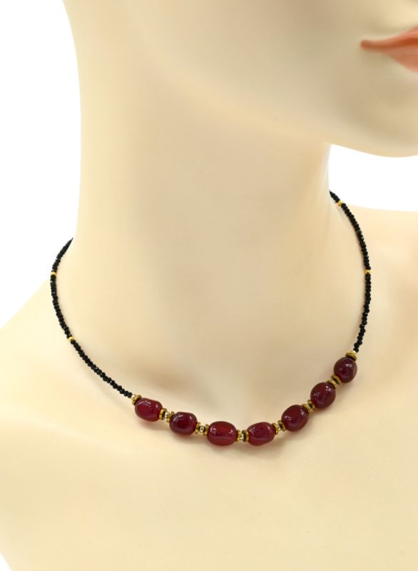 Zircon choker with calcite galtovka 7*10mm colorboard, 39cm