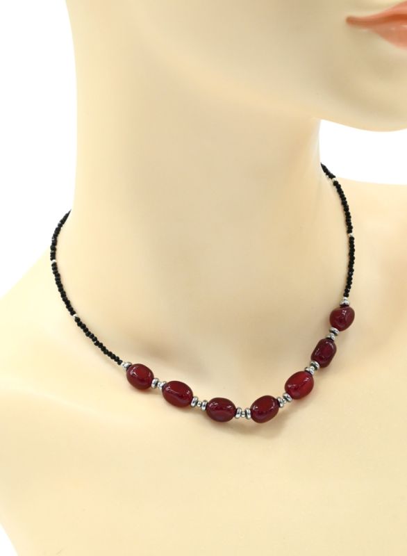 Zircon choker with calcite galtovka 7*10mm colorboard, 39cm