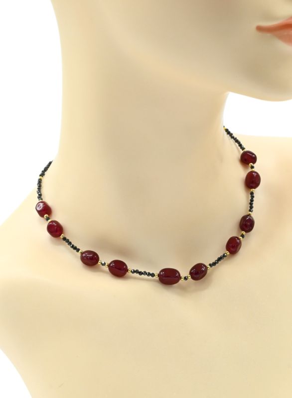 Zircon choker with calcite galtovka 7*11mm colorboard, 39cm