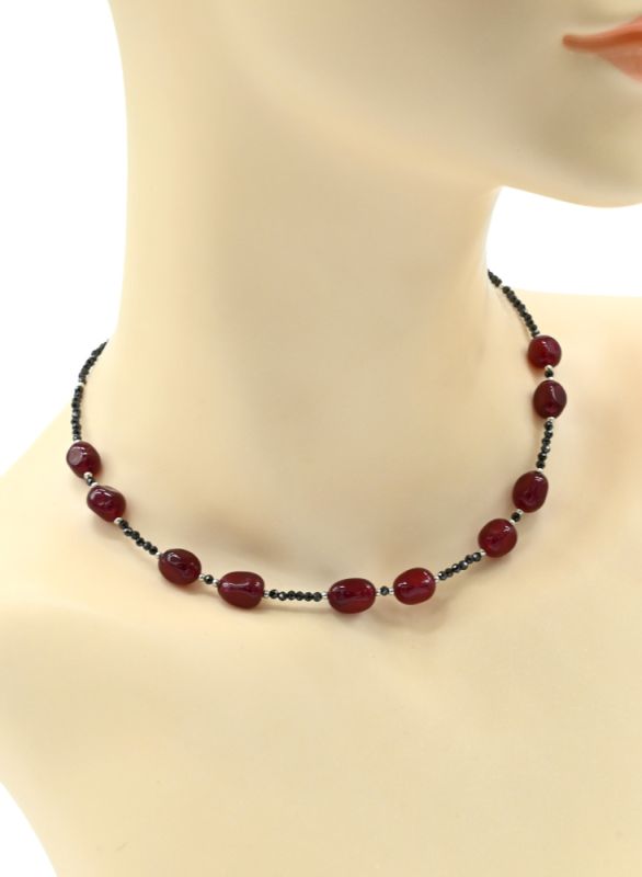 Zircon choker with calcite galtovka 7*11mm colorboard, 39cm