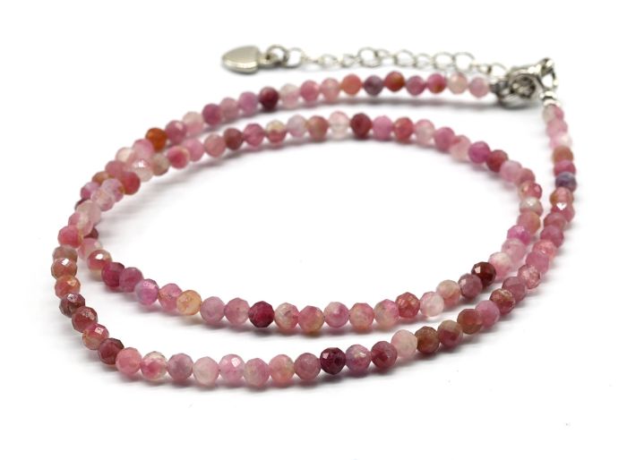 Pink tourmaline choker ball 4mm, 38cm