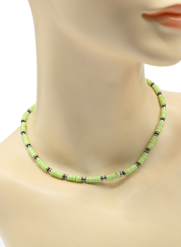 Choker on the neck disc 4*2mm clear color, 38cm