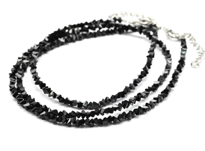 Neck choker and zircon bracelet cut 3mm black, 40cm, 17cm